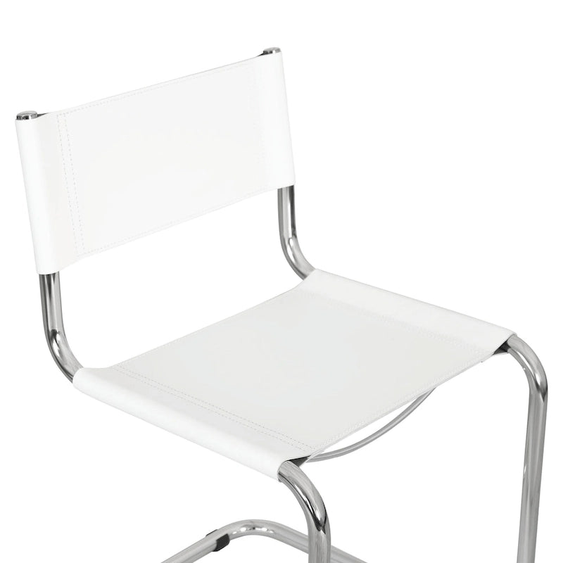 Chaise d'appoint cantilever Mart Stam de Breuer Chair Company avec cadre chromé (différents coloris de cuir reconstitué)