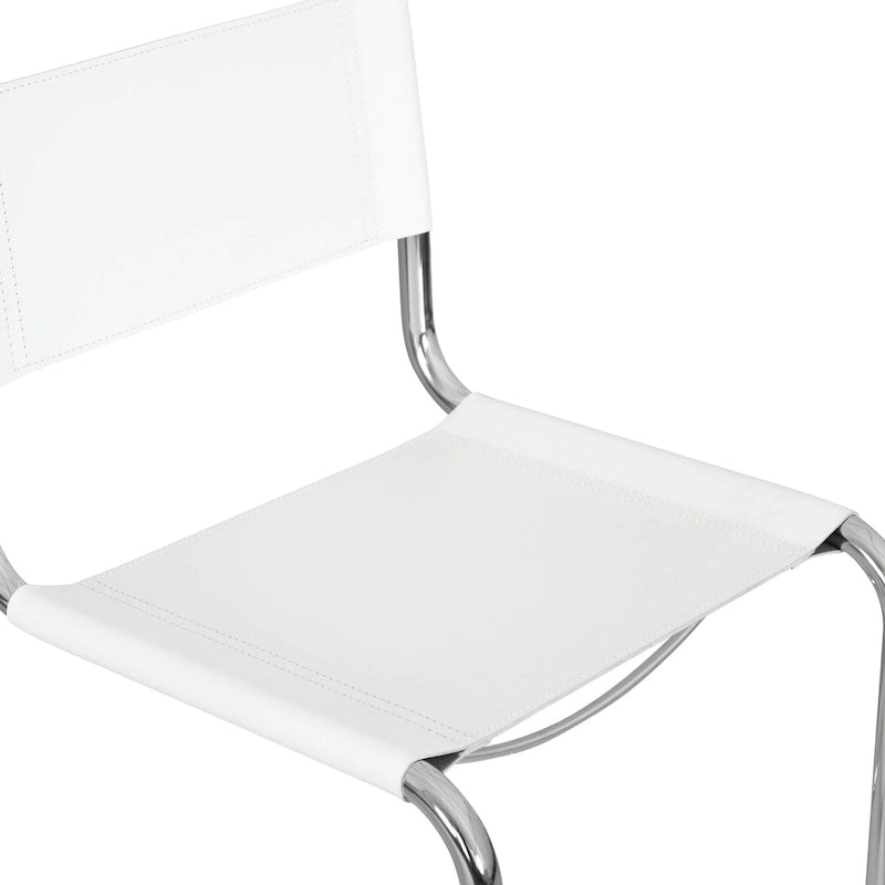 Chaise d'appoint cantilever Mart Stam de Breuer Chair Company avec cadre chromé (différents coloris de cuir reconstitué)