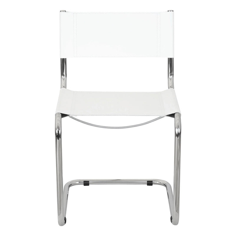 Chaise d'appoint cantilever Mart Stam de Breuer Chair Company avec cadre chromé (différents coloris de cuir reconstitué)