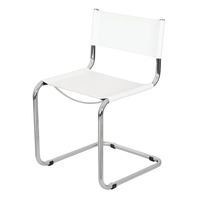 Chaise d'appoint cantilever Mart Stam de Breuer Chair Company avec cadre chromé (différents coloris de cuir reconstitué)