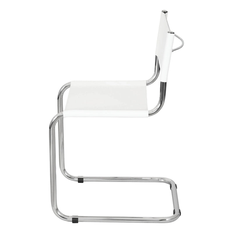 Chaise d'appoint cantilever Mart Stam de Breuer Chair Company avec cadre chromé (différents coloris de cuir reconstitué)