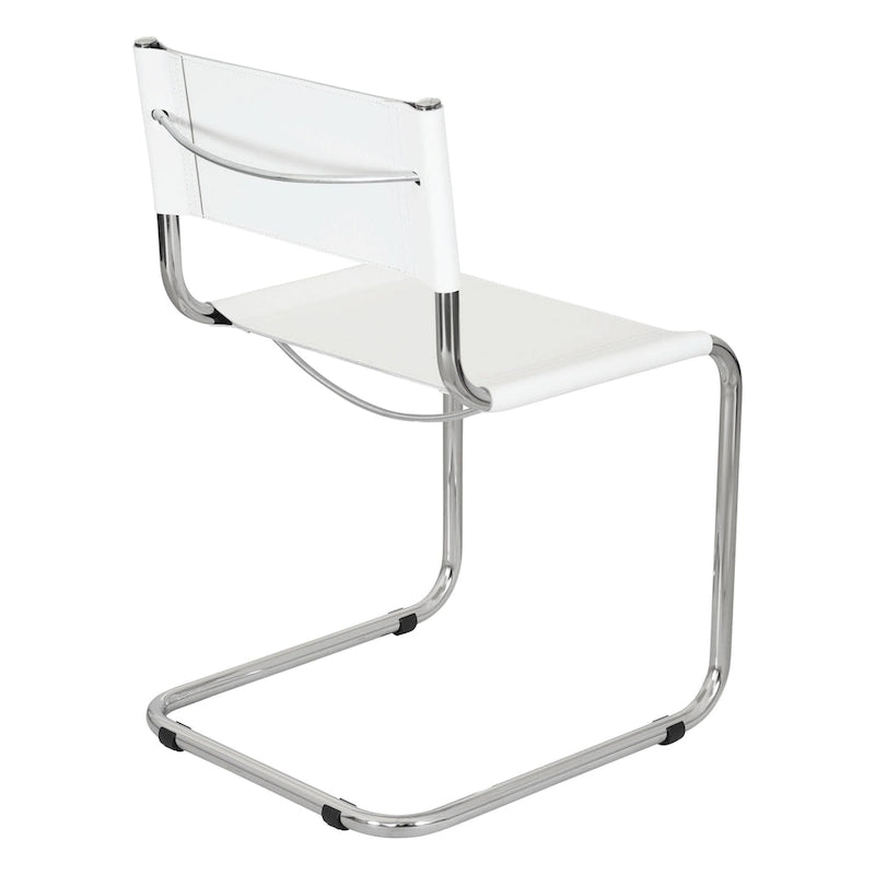 Chaise d'appoint cantilever Mart Stam de Breuer Chair Company avec cadre chromé (différents coloris de cuir reconstitué)