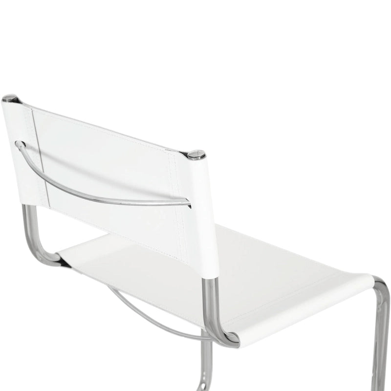 Chaise d'appoint cantilever Mart Stam de Breuer Chair Company avec cadre chromé (différents coloris de cuir reconstitué)