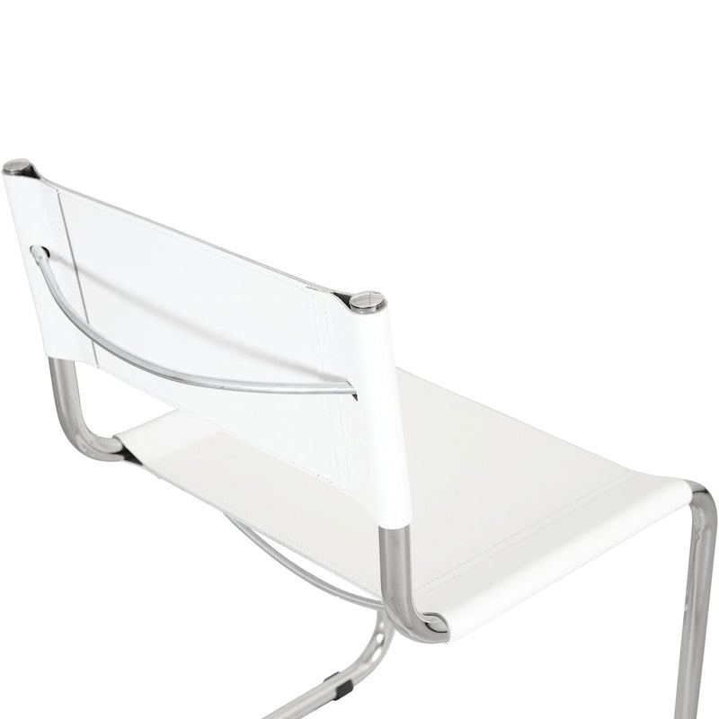 Chaise d'appoint cantilever Mart Stam de Breuer Chair Company avec cadre chromé (différents coloris de cuir reconstitué)