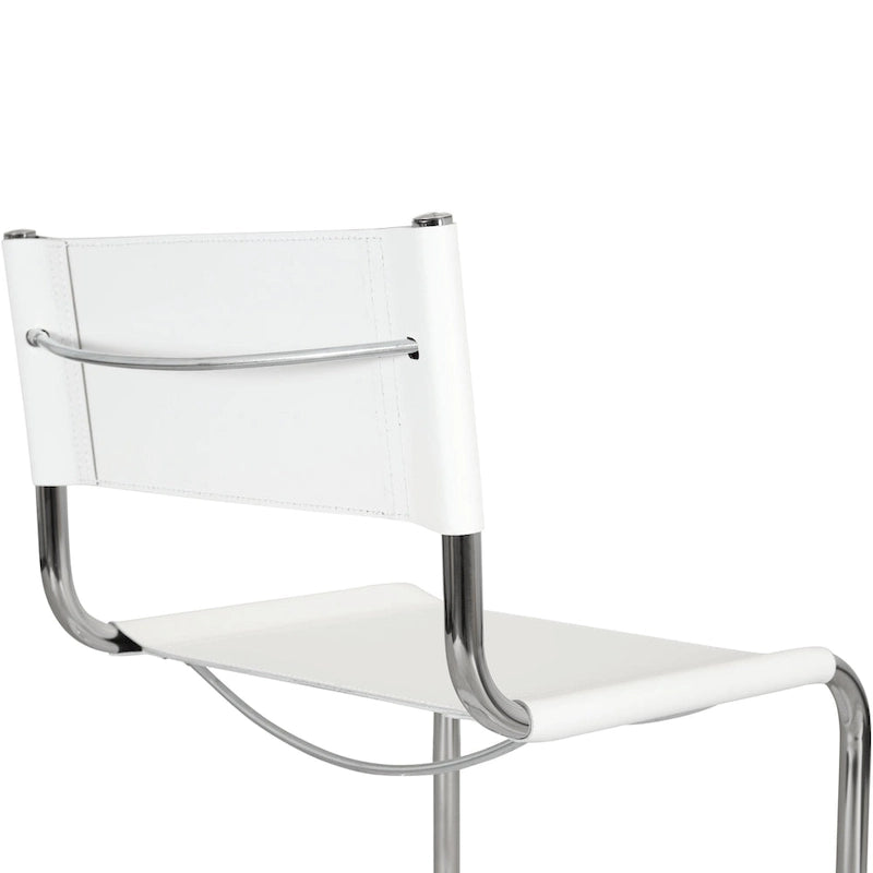 Chaise d'appoint cantilever Mart Stam de Breuer Chair Company avec cadre chromé (différents coloris de cuir reconstitué)