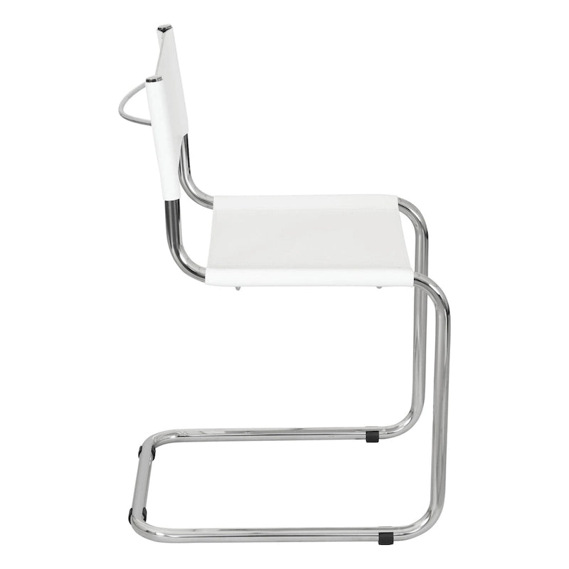 Chaise d'appoint cantilever Mart Stam de Breuer Chair Company avec cadre chromé (différents coloris de cuir reconstitué)