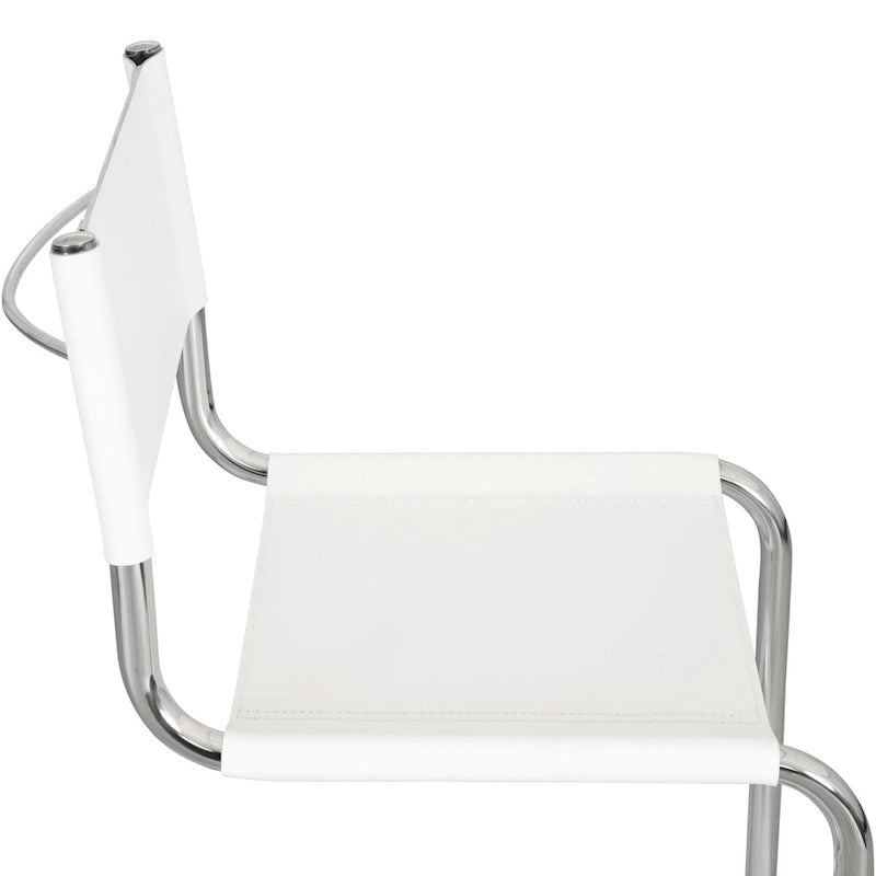 Chaise d'appoint cantilever Mart Stam de Breuer Chair Company avec cadre chromé (différents coloris de cuir reconstitué)