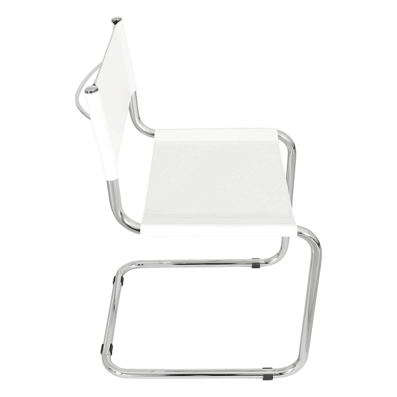 Chaise d'appoint cantilever Mart Stam de Breuer Chair Company avec cadre chromé (différents coloris de cuir reconstitué)