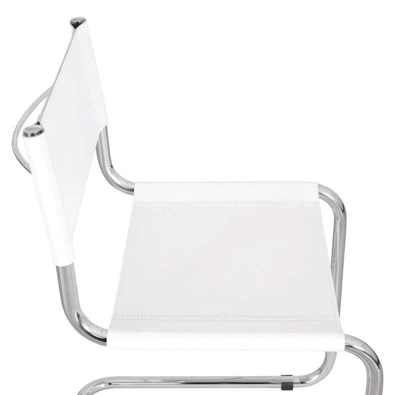 Chaise d'appoint cantilever Mart Stam de Breuer Chair Company avec cadre chromé (différents coloris de cuir reconstitué)