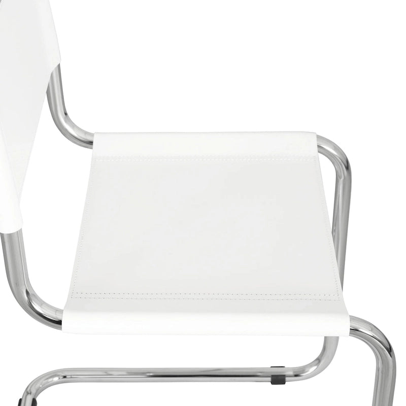 Chaise d'appoint cantilever Mart Stam de Breuer Chair Company avec cadre chromé (différents coloris de cuir reconstitué)