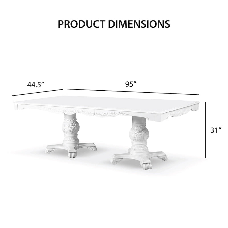 Ensemble de table à manger extensible 9 pièces en bois massif traditionnel Eugene de Furniture of America