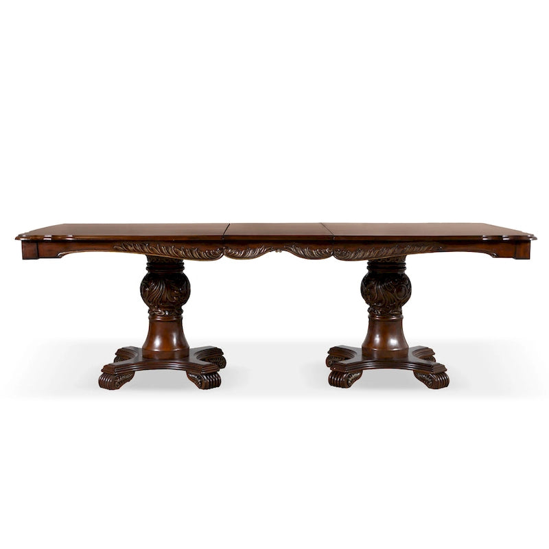 Ensemble de table à manger extensible 9 pièces en bois massif traditionnel Eugene de Furniture of America