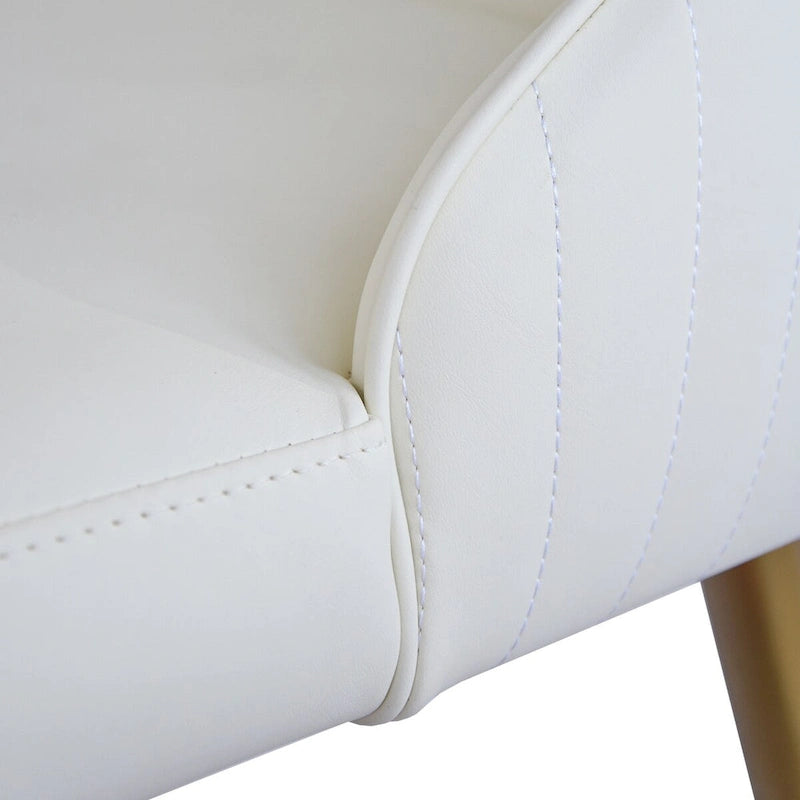 Ensemble moderne de 2 chaises à dossier haut en similicuir beige pour table à manger