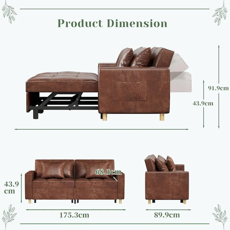 Canapé-lit 3 en 1 AECOJOY, fauteuil-lit double