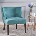 Fauteuil d'appoint en tissu, bleu sarcelle foncé, pour salon et chambre