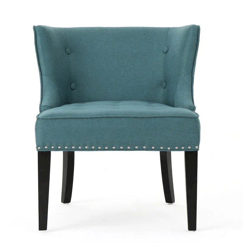 Fauteuil d'appoint en tissu, bleu sarcelle foncé, pour salon et chambre