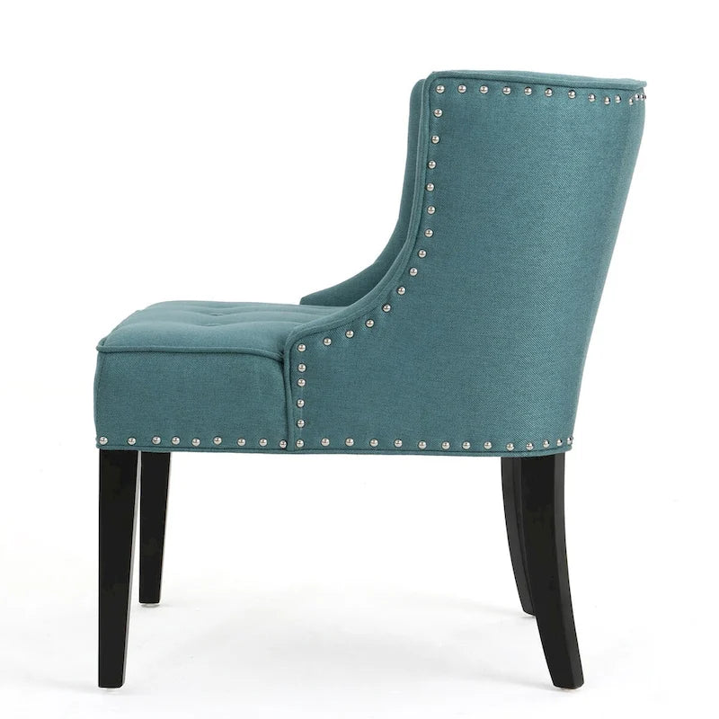 Fauteuil d'appoint en tissu, bleu sarcelle foncé, pour salon et chambre