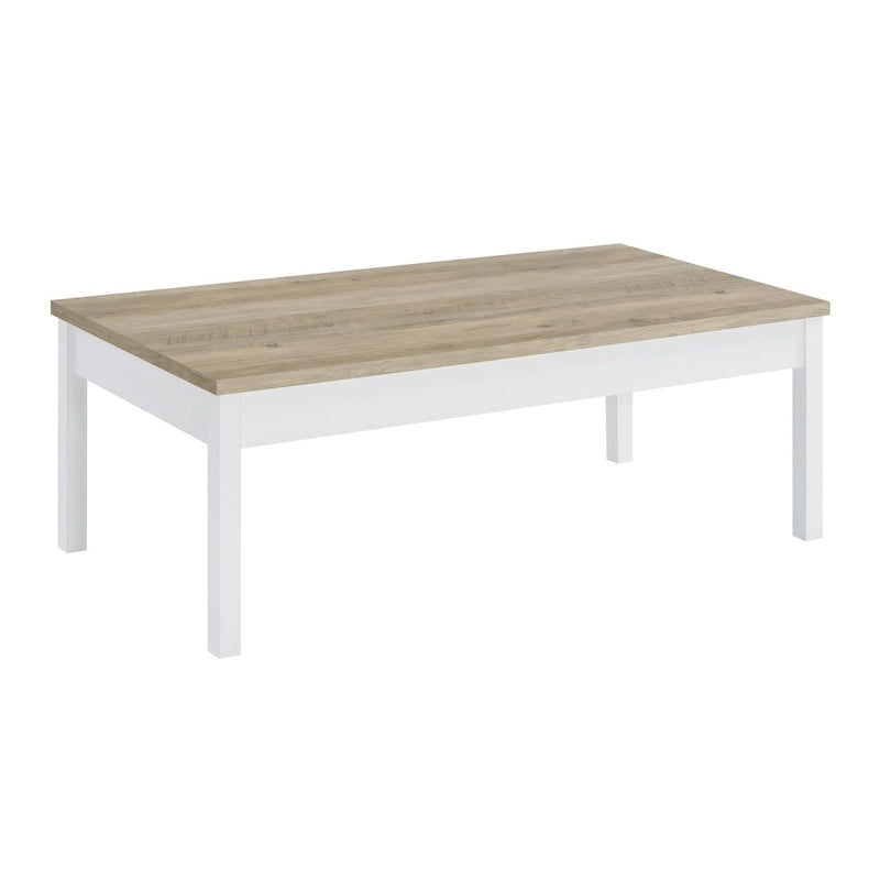 Ensemble de table basse 3 pièces Hudson en pin antique et blanc