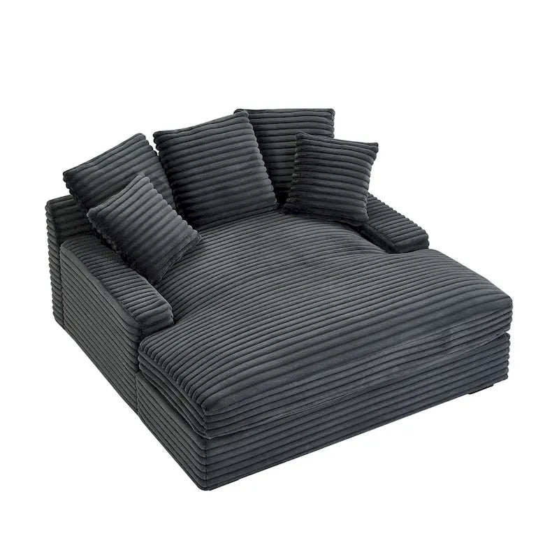 Canapé-lit double moderne, confortable et moelleux, revêtu de velours côtelé doux et moelleux.