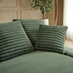 Canapé-lit double moderne, confortable et moelleux, revêtu de velours côtelé doux et moelleux.