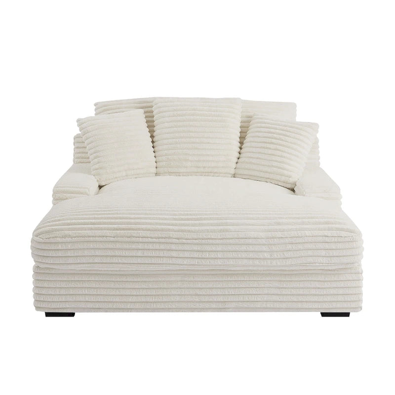 Canapé-lit double moderne, confortable et moelleux, revêtu de velours côtelé doux et moelleux.