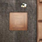 Table basse carrée moderne du milieu du siècle avec finition bois et tiroirs