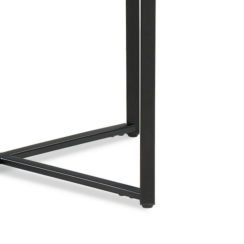 Table d'appoint moderne de 50 cm (20 pouces), plateau en marbre de Carrare, structure en acier, gris lisse