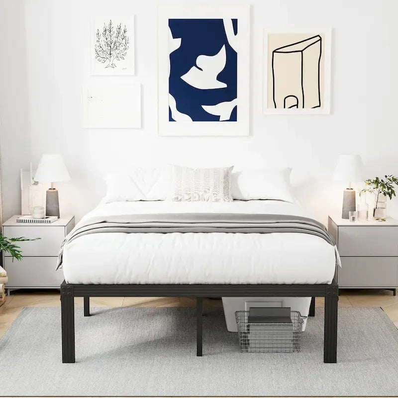 Cadre de lit robuste de 35,5 cm (14 pouces), sans sommier, silencieux