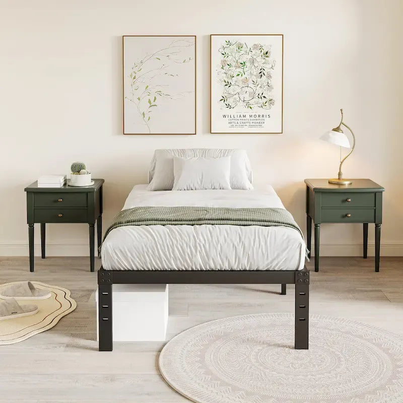 Cadre de lit robuste de 35,5 cm (14 pouces), sans sommier, silencieux