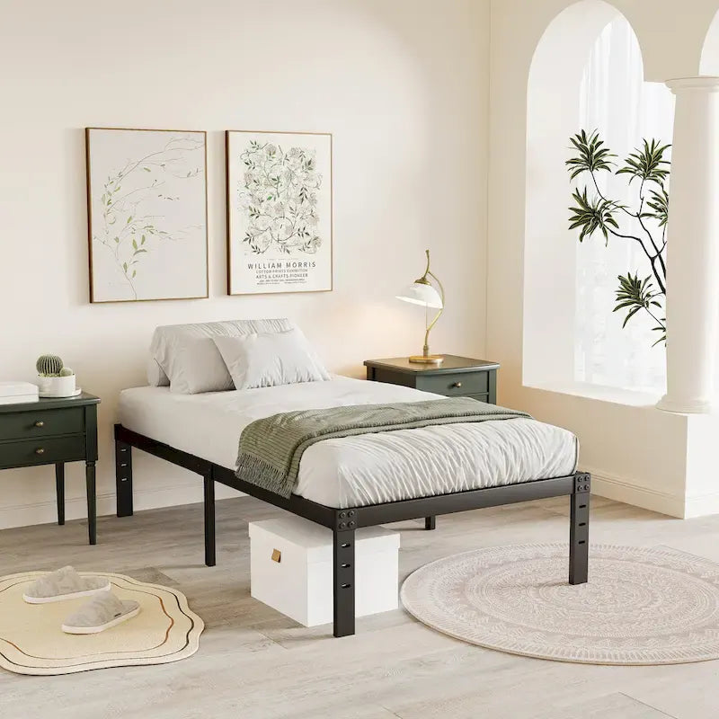 Cadre de lit robuste de 35,5 cm (14 pouces), sans sommier, silencieux