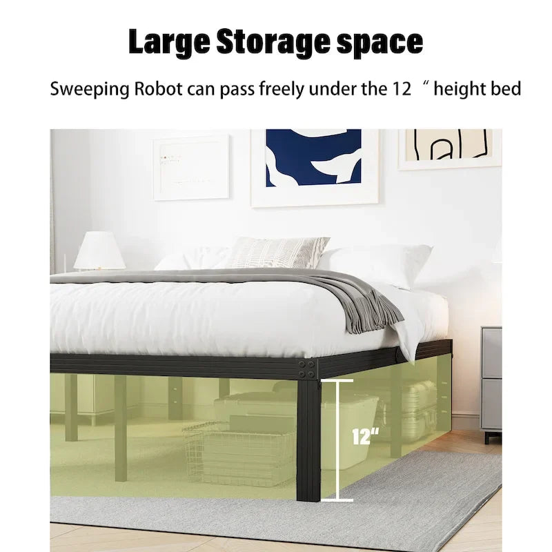 Cadre de lit robuste de 35,5 cm (14 pouces), sans sommier, silencieux