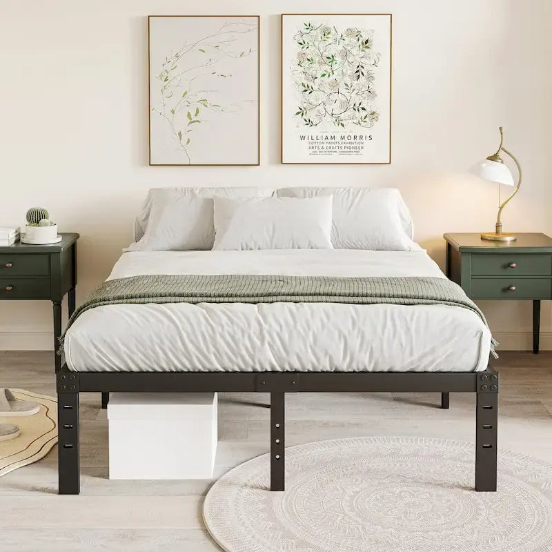 Cadre de lit robuste de 35,5 cm (14 pouces), sans sommier, silencieux