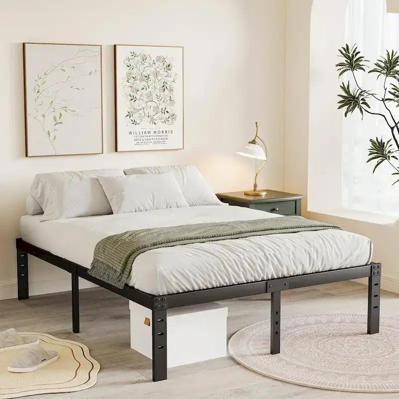 Cadre de lit robuste de 35,5 cm (14 pouces), sans sommier, silencieux