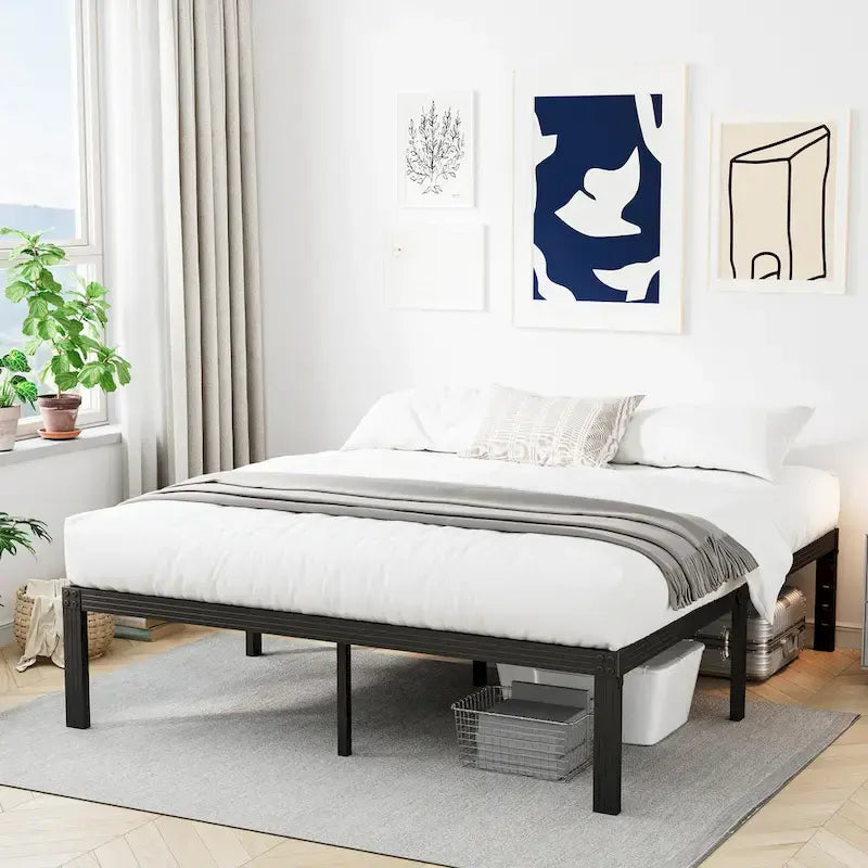 Cadre de lit robuste de 35,5 cm (14 pouces), sans sommier, silencieux