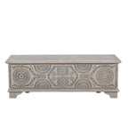 Clara Carved Solid Wood Storage Ottoman