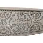 Pouf de rangement Clara en bois massif sculpté